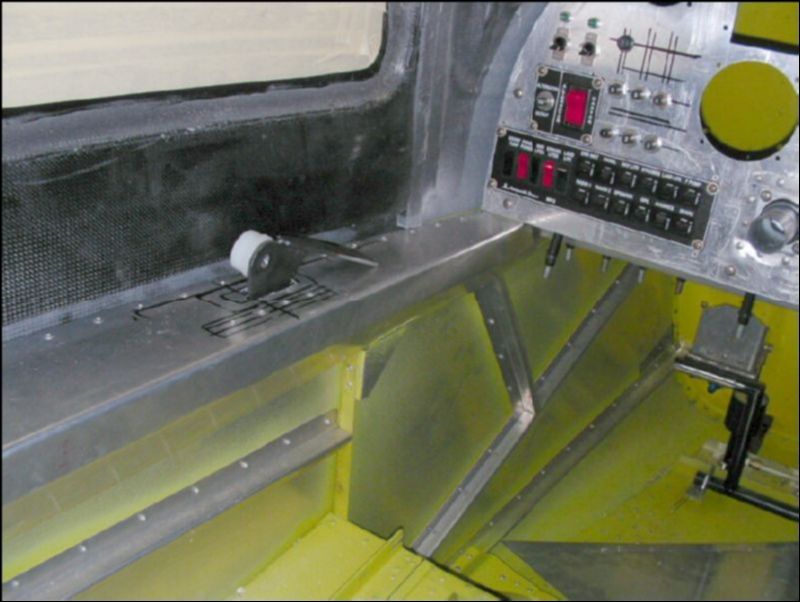 Another view of the canopy inside door latch.  I will need to have a helper hold the door from the outside and I should then be able to line up the latch and drill the hole for it.