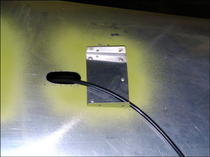 Drill hole for gps antenna cable.