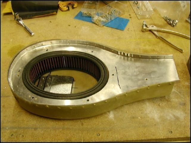 This image shows the filter installed in the airbox