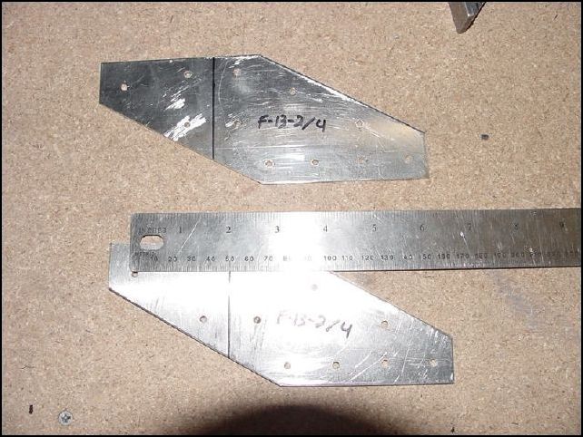 Mark a line 50 mm from the center of the spar attachment hole.  The rear horizontal attachment channel is 1080 mm long.  The distance between the two spar attachment holes need to be exactly 1180 mm.  This line will be used to line up the brackets to the channel.