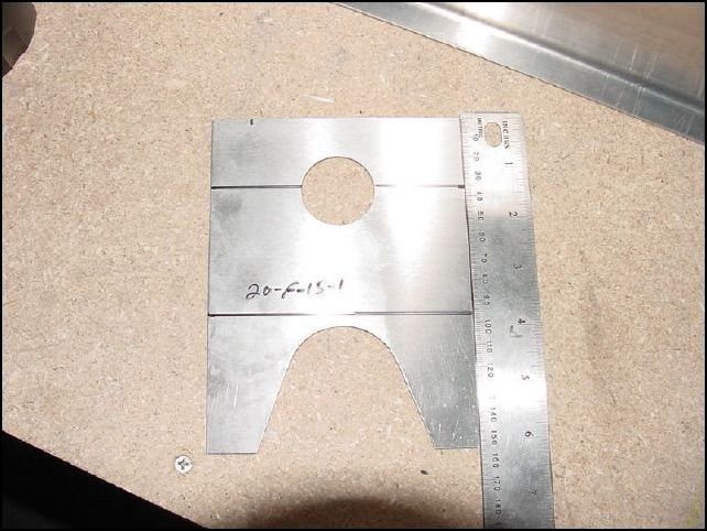 Mark 20-F-15-1 (torque tube front support panel) 35 mm from the top and 95 mm from the top.