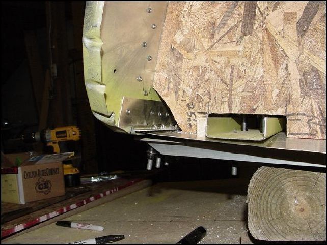 This image shows how the cabin floor connects to the firewall.