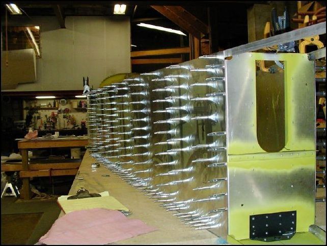 This is the left lower side skin clecoed in place.  I drilled all holes as A3 for now and will re-drill them to the correct size after I am sure that everything is lined up correctly.