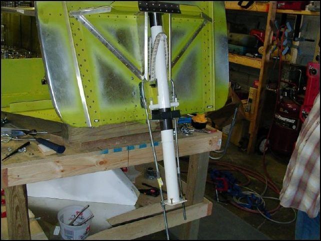 I should have taken more pictures, however I got caught up in the building process.  However here is what was done.  Installed the lower nose bearing support.  This support MUST be parallel to the top bearing.  Install lower nose gear bearing.  Drill and tap for AN3 bolts.  Continued on next image.