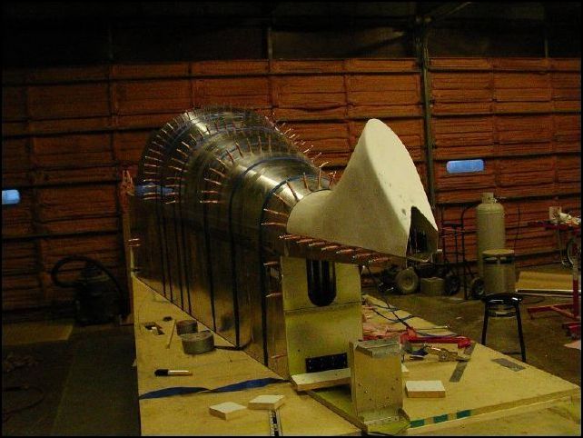 Another view of the tail cap test fitted to the fuselage.