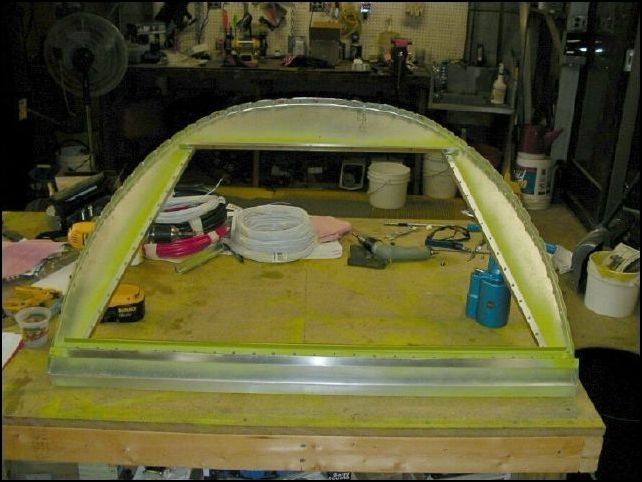 This is the back of bulkhead 3 with Ls and stiffener riveted.