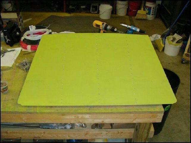 This is the top view of the baggage compartment floor with Ls riveted.