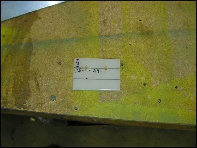 Mark and drill AN3 bolt holes in 640-F-27-3.  The drawings show these holes 18 mm from the top, however if you do this then the bolt holes will be at the edge of 640-F-27-2 so I drilled mine 12 mm down.