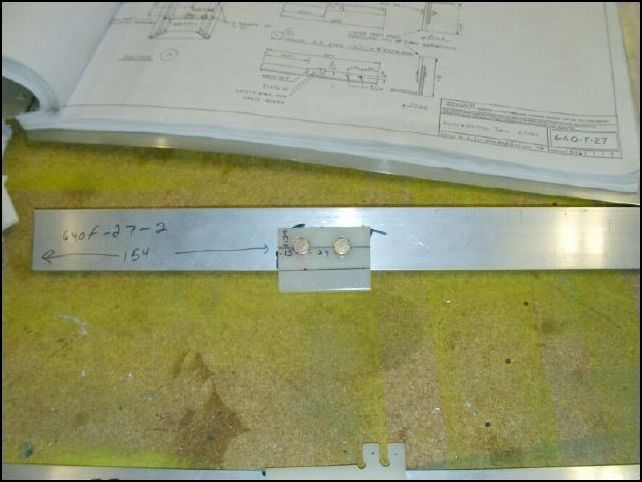 Bolt F-27-3 to F-27-2 with AN3-4 bolts.  The drawings say AN3-5 but they are too long so use AN3-4 bolts.  Repeat the last few steps for 640-F-27-1 and 640-F-27-3 following the drawings for the measurements and rivets instead of bolts.