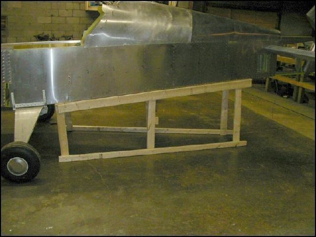 Constructed a simple support for the tail of the aircraft.