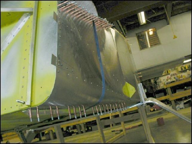 Another image of front skins clecoed to fuselage.