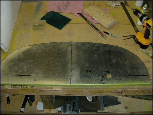 Cut 1 1/8 holes in instrument panel for control arm.