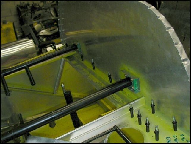 This is the back of the instrument panel with control rods installed.