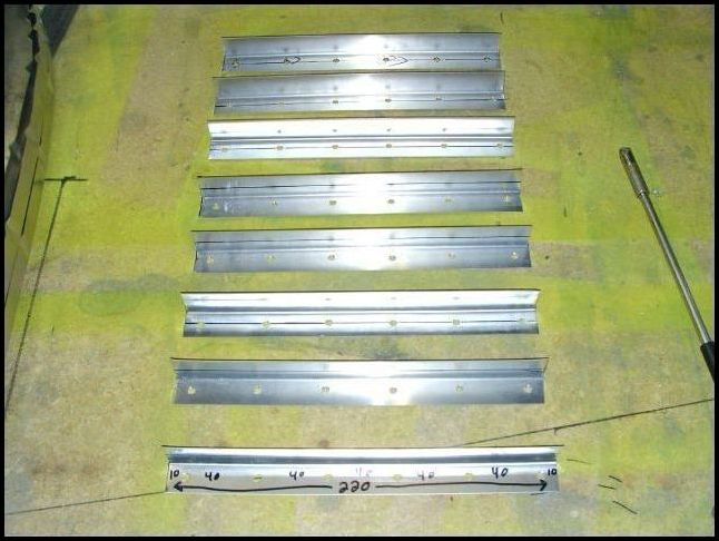 Cut 8 Ls 220 mm long.  Four per wing but why not make them all at the same time.