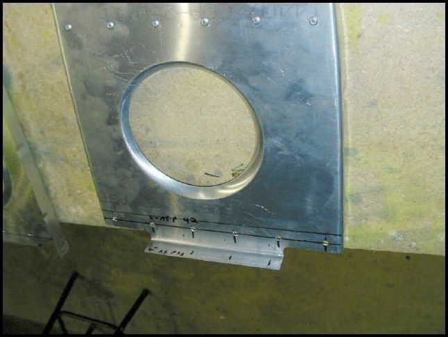 Measure and drill the rivet holes for nose ribs 1 - 4.  You will have 4 A5 P38 on the flange and 6 A5 P42 on the bottom edge of each rib.