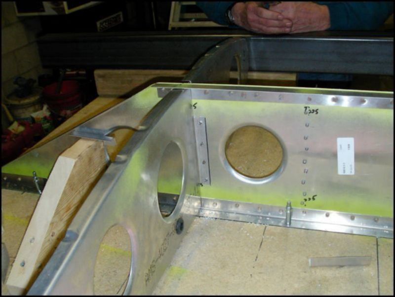 Rear rib 10 is only held to the wing extensions with it's flange.  Again, I don't know why but the drawings do not show an L on the other side of this rib like the rest of them.  BE SURE to install this rib perfectly square.