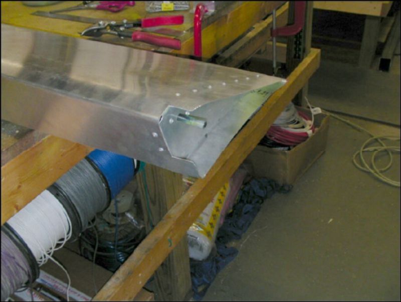 Mark and cut out the Aileron IB skin for the aileron control rod.