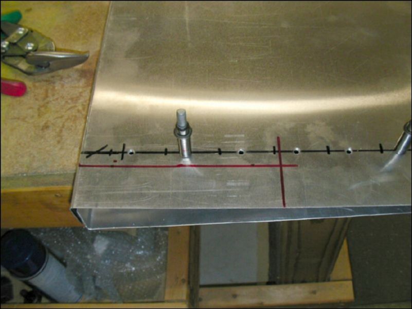 Mark flap skin for control horn cutout.