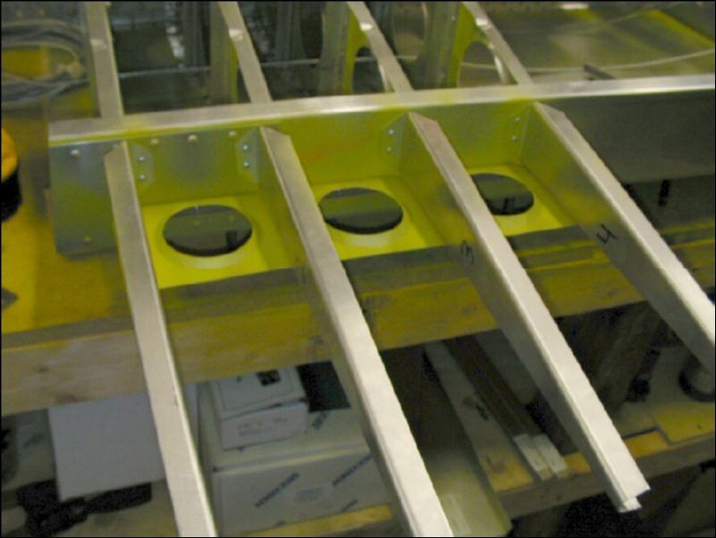 Rivet inboard gusset to riblets.