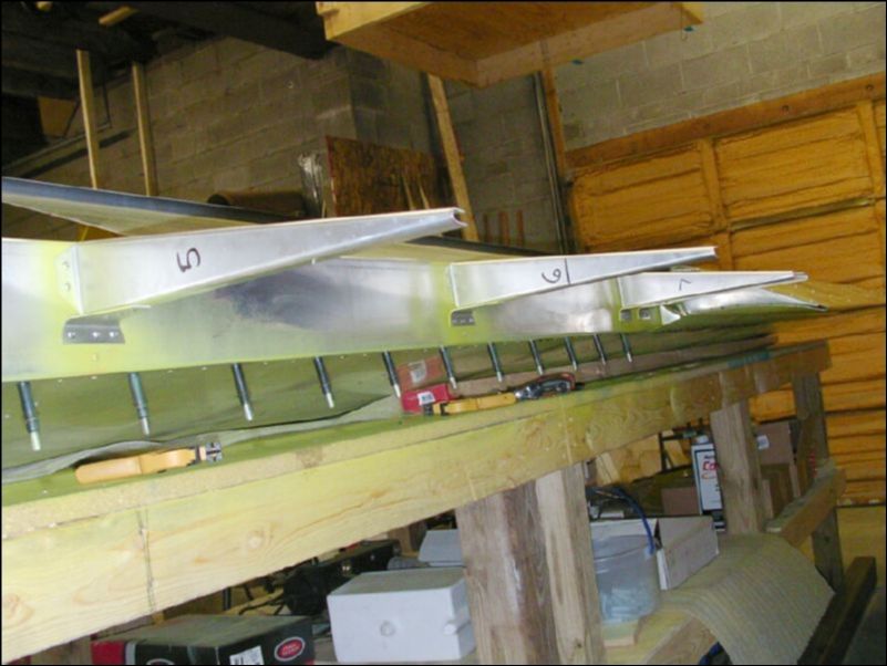 Rivet gussets to riblets.