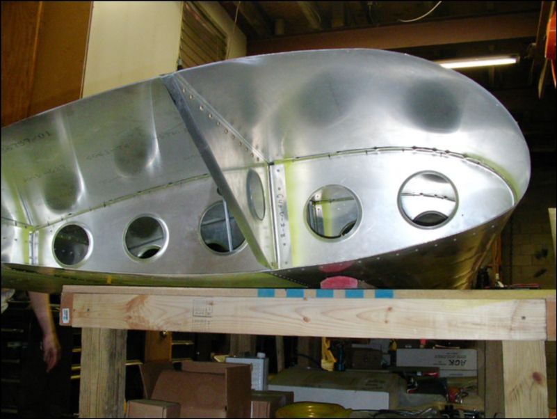 Cut out wing tip for fiberglass tip and wing tip skin.