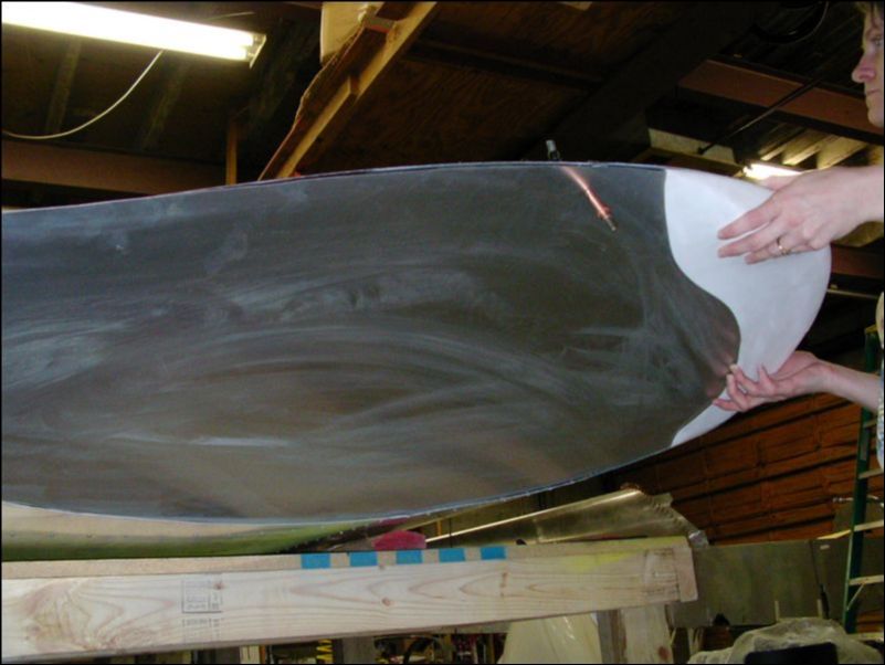 test fit wing tip bottom skin.