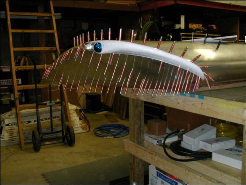 This is the right wing tip all ready to be deburred, primed, and riveted.