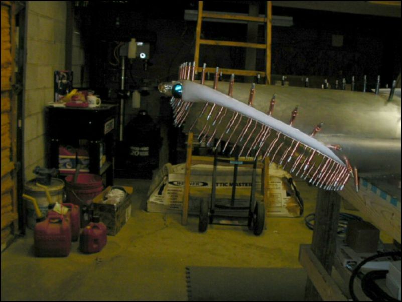 This is the right wing tip all ready to be deburred, primed, and riveted.