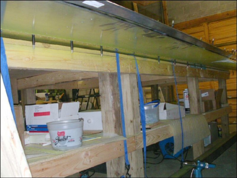 Rivet flap hinge to wing.