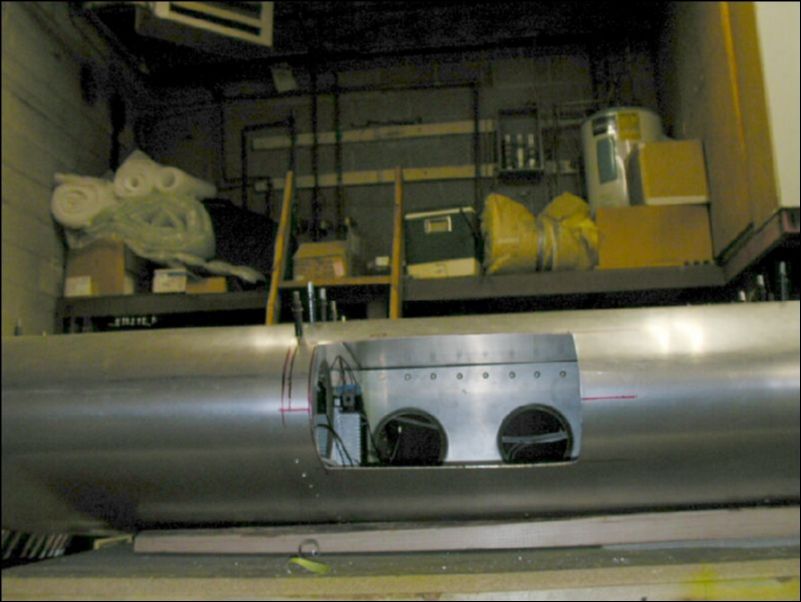 Mark and cut out wing area for landing / taxi light assembly.