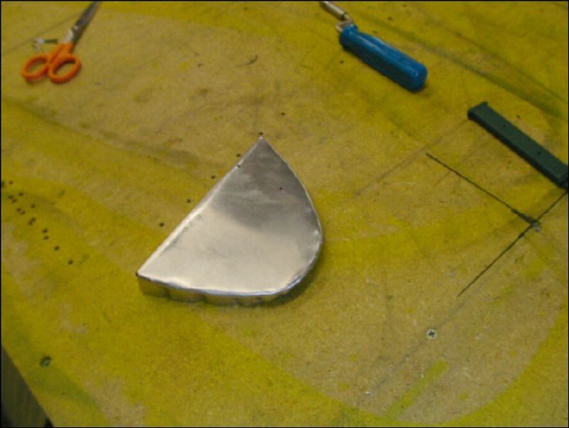 I had to make a new riblet for my landing light assembly because the one that I installed before was intended to be used on the left wing.  I originally thought I would have enough room to install the lense even with the riblet installed inward but this did not work.  So I made a new riblet that is a mirror image of the original riblet.